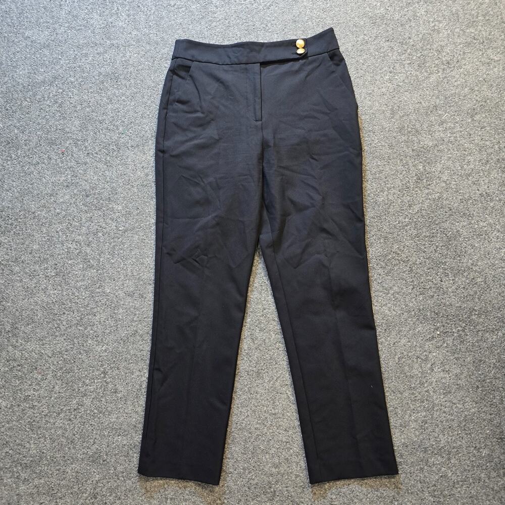 Quince Pants Womens 6 Black Scuba Slim Ankle Stretchy Zip Closure Capsule Career